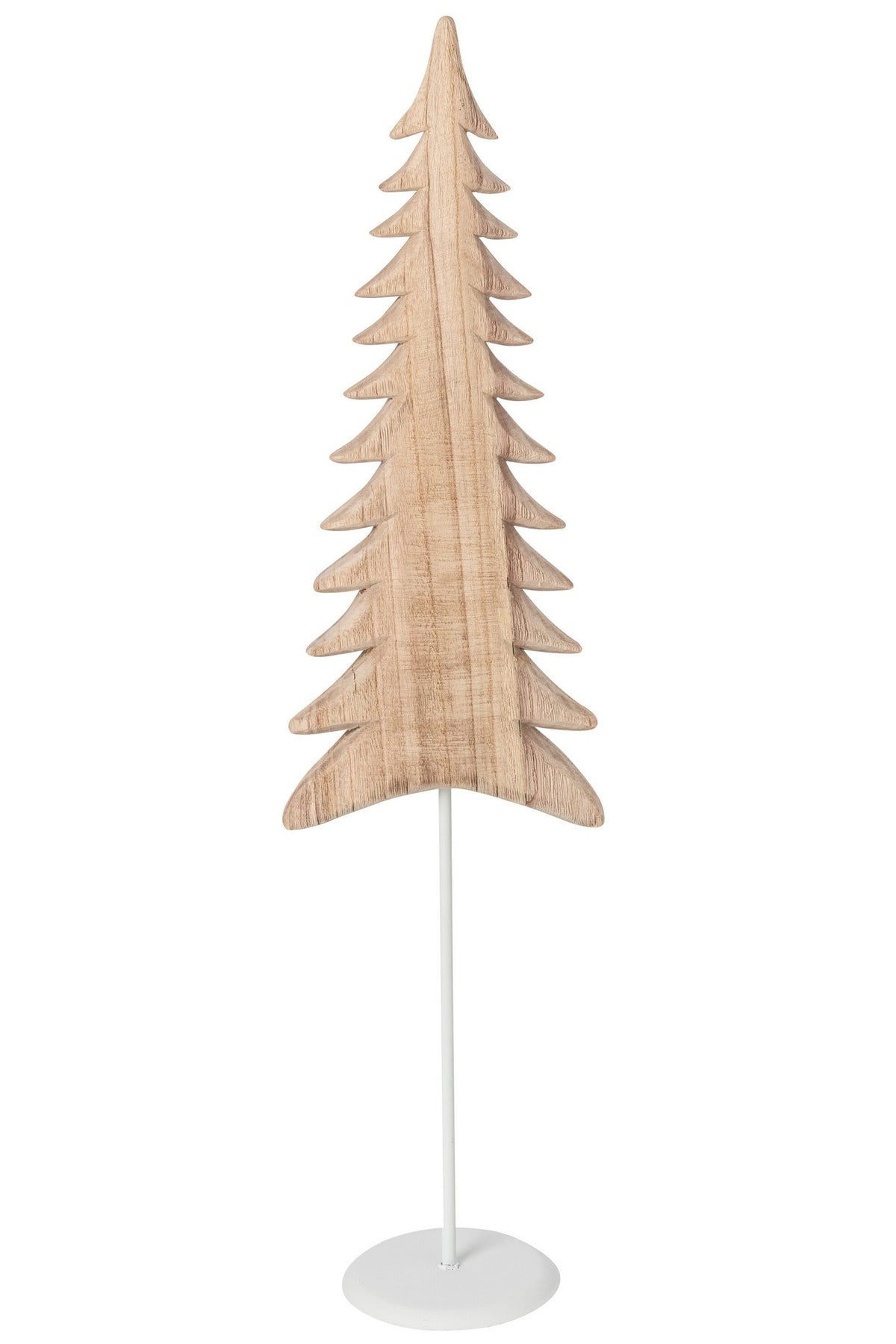 J-Line Boom op voet - paulowniahout - wit/naturel - large