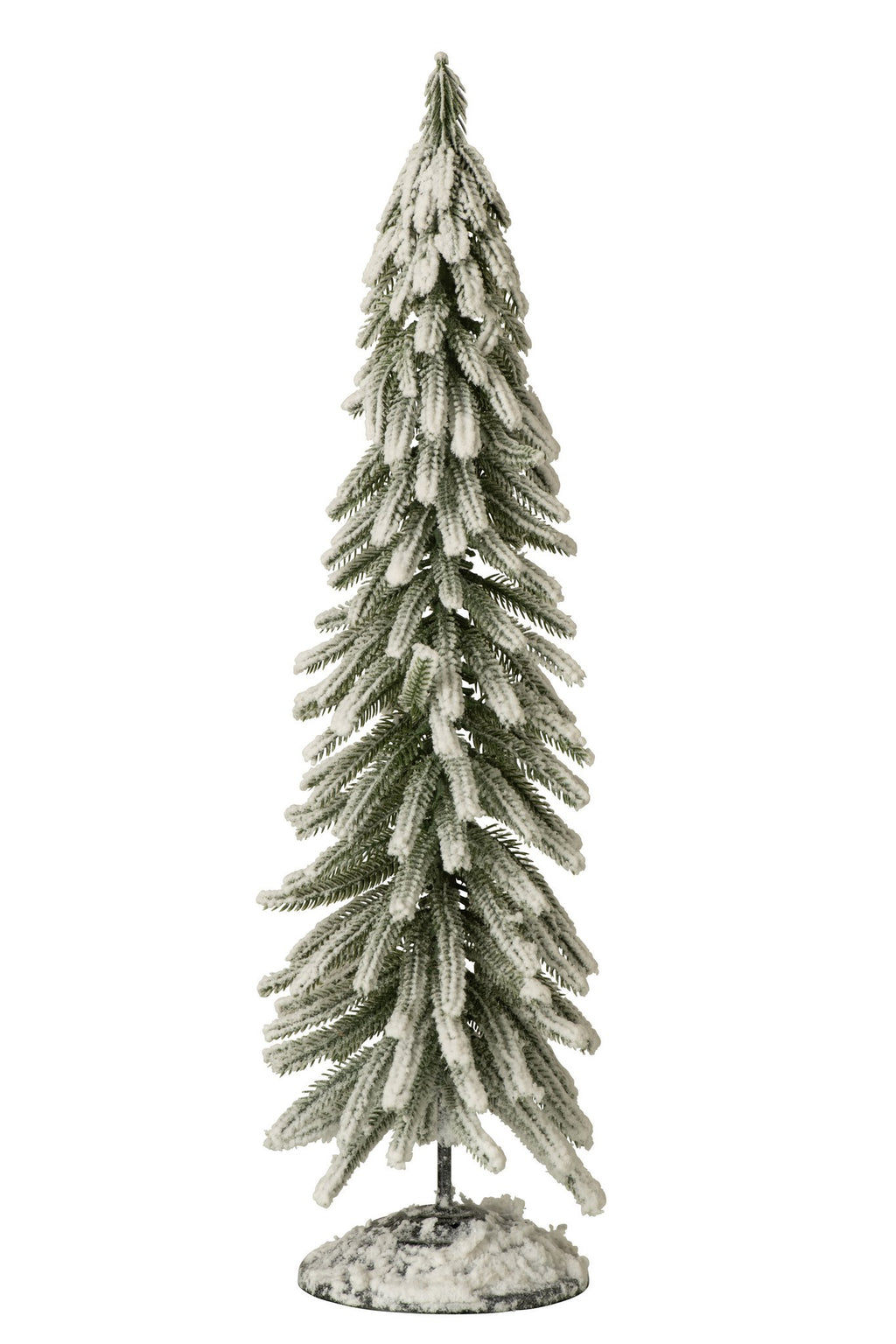 J-Line Kerstboom met sneeuw - PET - donkergroen/wit - large