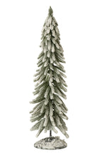 J-Line Kerstboom met sneeuw - PET - donkergroen/wit - large