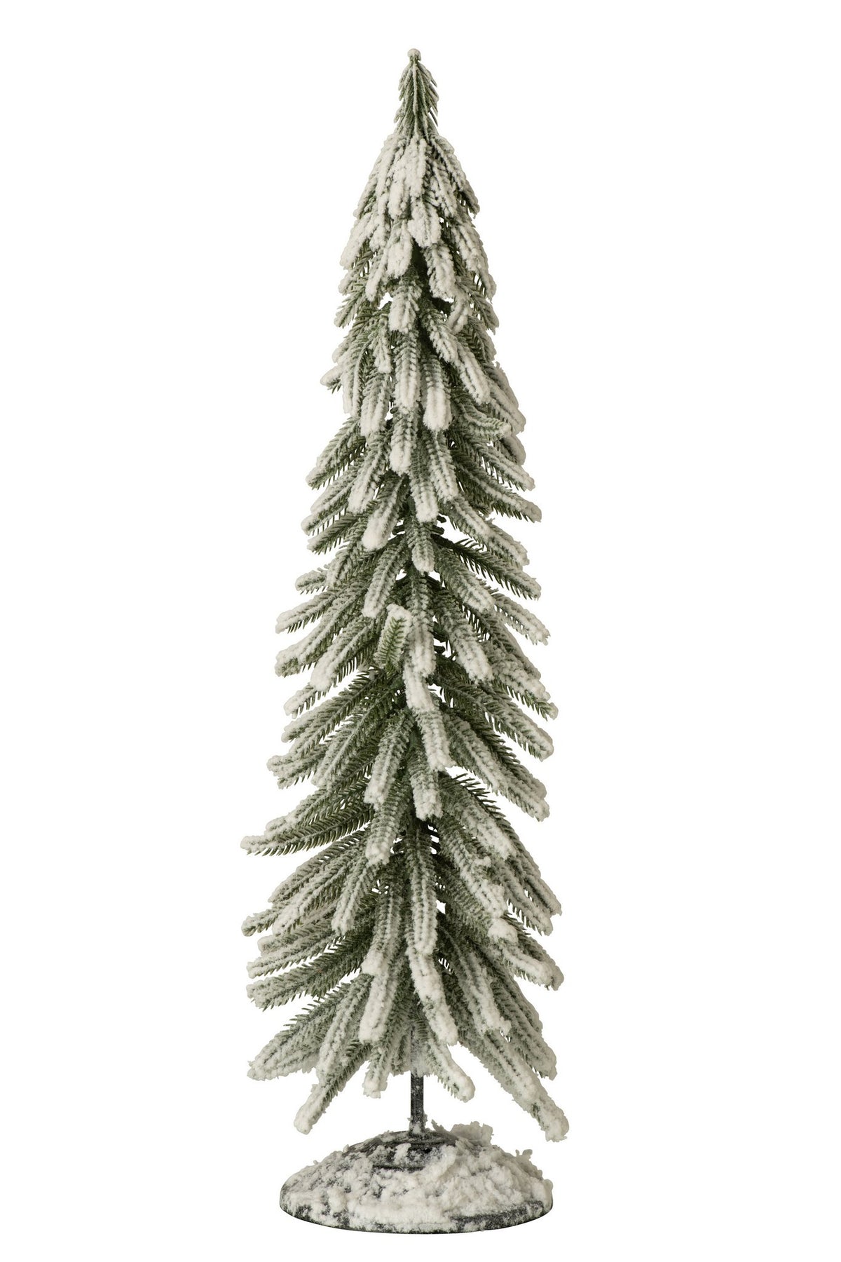J-Line Kerstboom met sneeuw - PET - donkergroen/wit - large