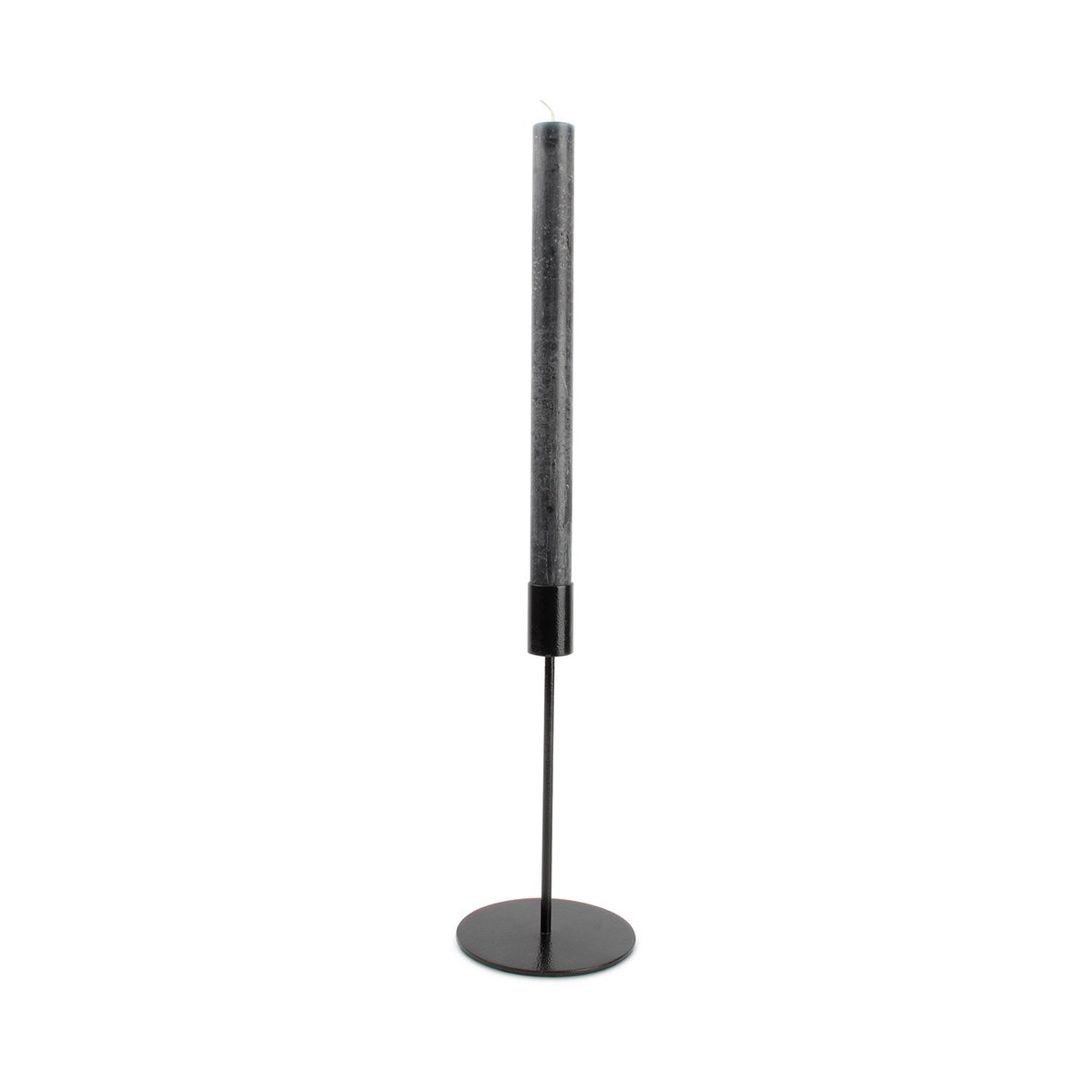 Kaarshouder 10xH20cm metaal zwarte Pilaar