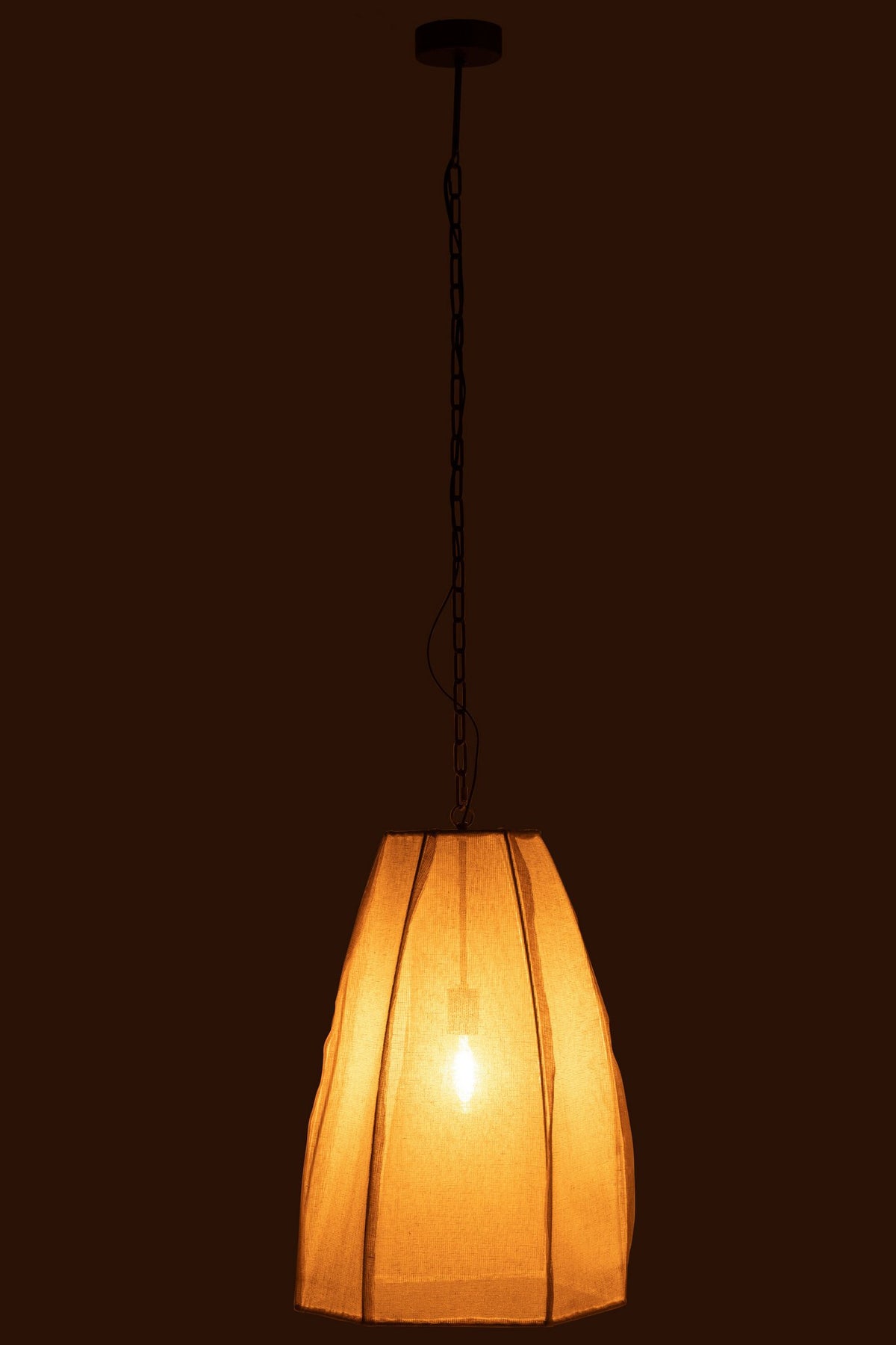 J-Line Plafondlamp Peer Linnen/Ijzer Wit Large