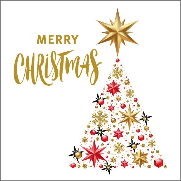 Cadeau kaartje – Merry Christmas –7cm x 7cm - 20 st