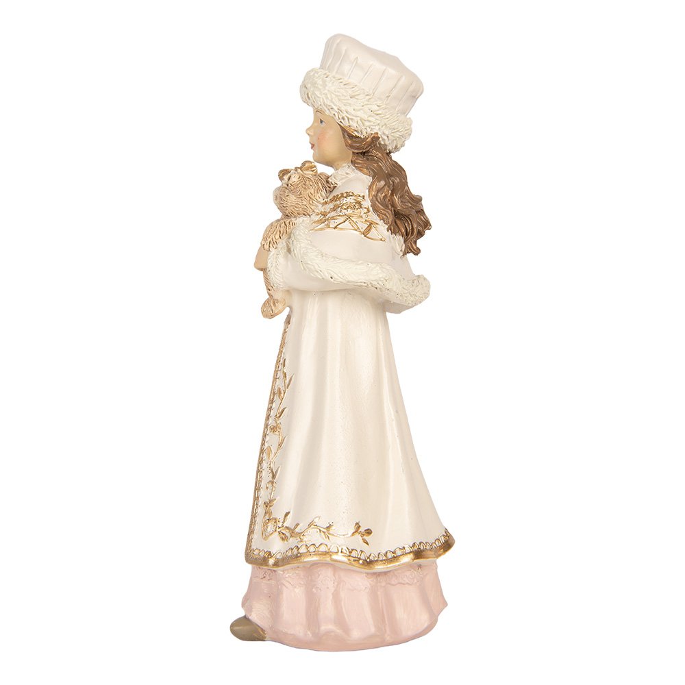 Kerstdecoratie Beeld Kind 8x7x17 cm Beige Kunststof