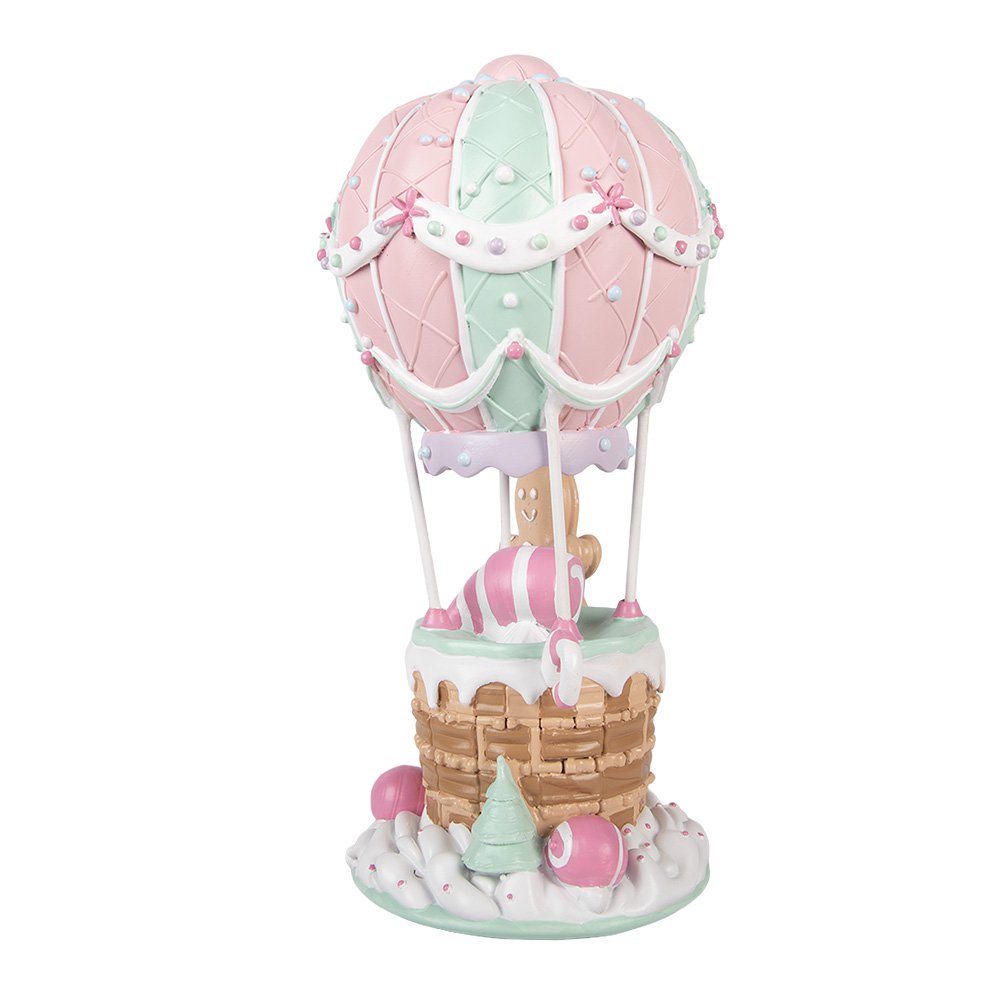 Kerstdecoratie Beeld Luchtballon 18x14x31 cm Roze Kunststof