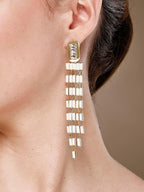 Eigentijdse witte oorbellen – mode-sieraden voor dames – vergulde afwerking – winkelvoorraad