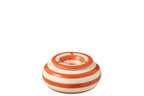 J-Line asbak Granada Stripes - keramiek - wit/oranje - large