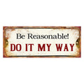 Tekstbord 50x20 cm Wit Rood Metaal Wandbord