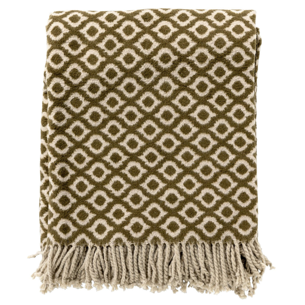 Isabella | Plaid | 150x200 cm Militaire olijf | Groen | Uni | Hoii | 60% katoen 40% acryl