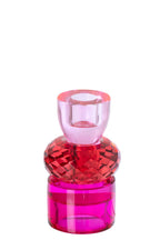 J-Line kandelaar - glas - kerstrood/fuchsia - small