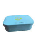Siliconen broodtrommel – Smiley - Blauw