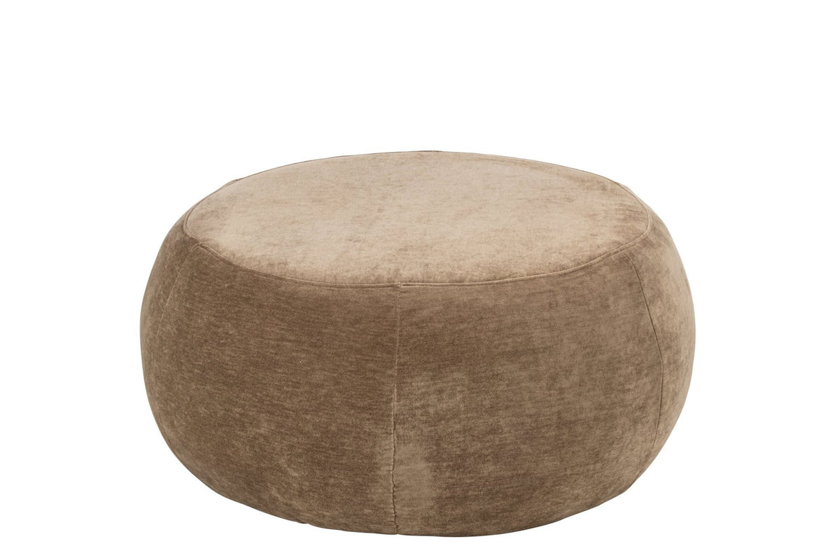 J-Line Ronde poef - multiplex/stof - taupe