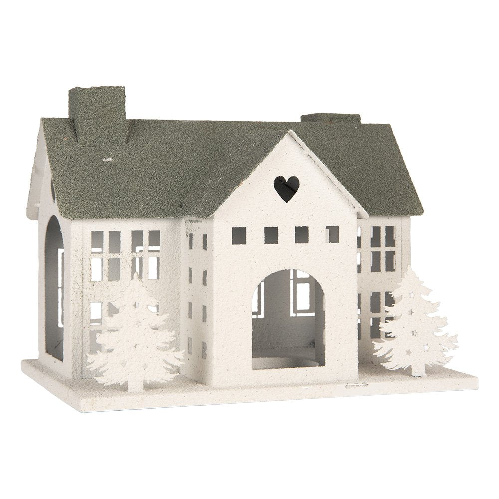 Decoratie Beeld Huis 36x23x32 cm Wit Metaal