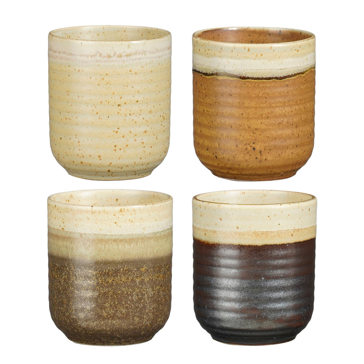 Ethan koffiemok off white terra d.bruin zwart 4 stuks