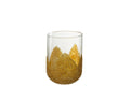 J-Line kaarshouder Strass - glas - transparant/goud - medium