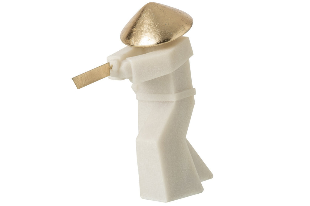 J-Line Martialartsfiguur - hars - wit/goud