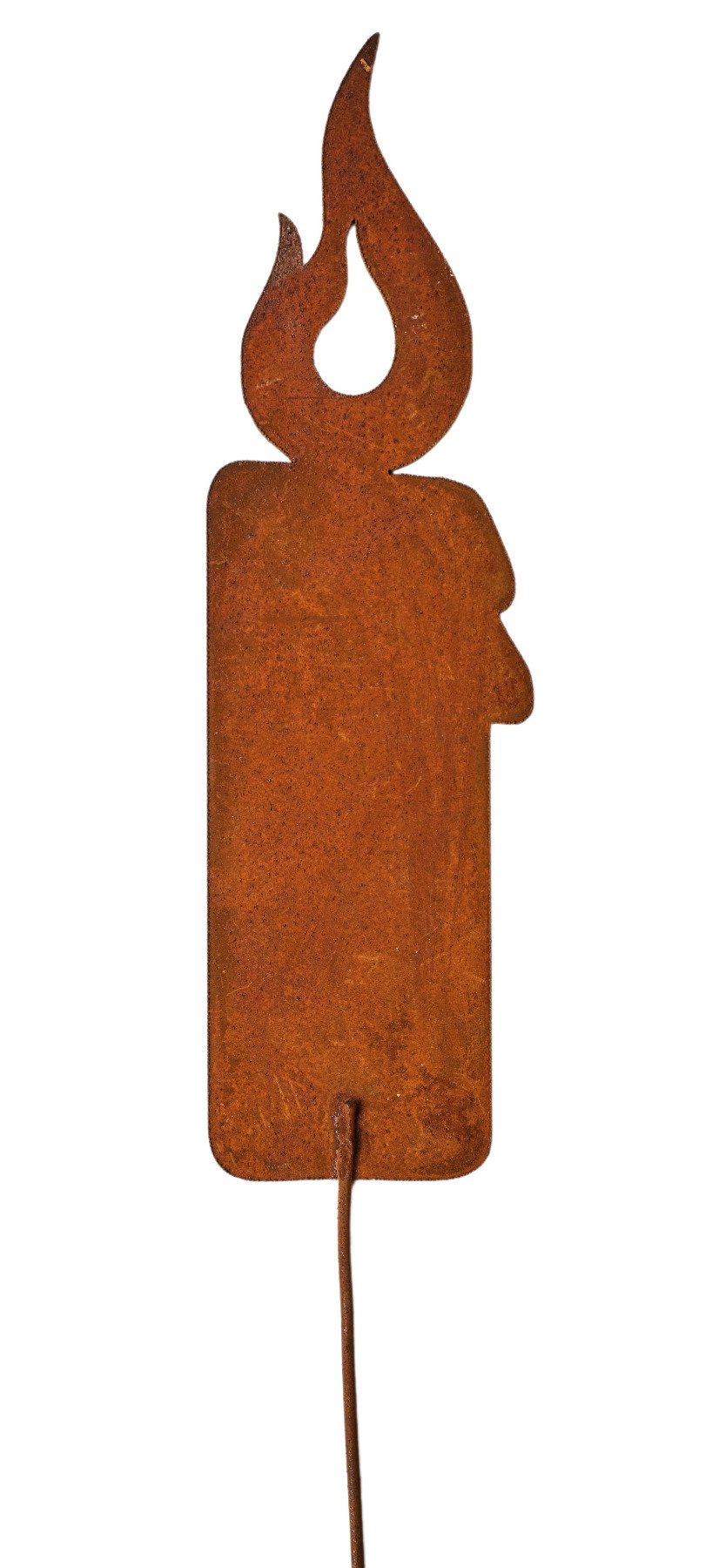 Metalensteker kaars 30x5x10cm roest