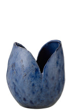 J-Line vaas Thibault - keramiek - blauw - L
