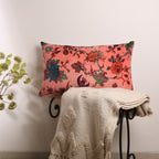 Fluweel Eden bloemen katoenen lendenkussen 35 x 60 cm