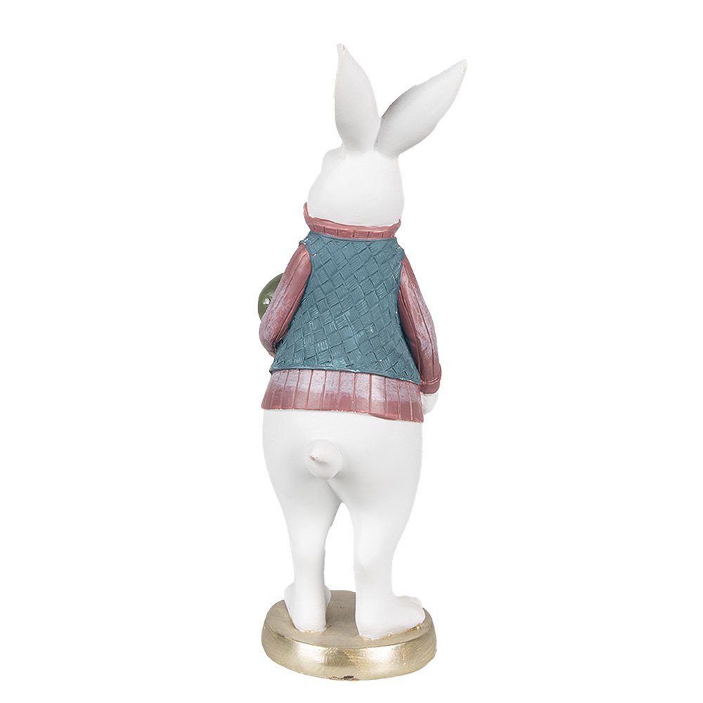 Beeld Konijn 26 cm Wit Polyresin Paasdecoratie
