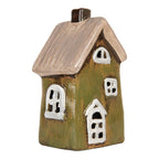 Waxinelichthouder Huis 9x7x15 cm Groen Keramiek