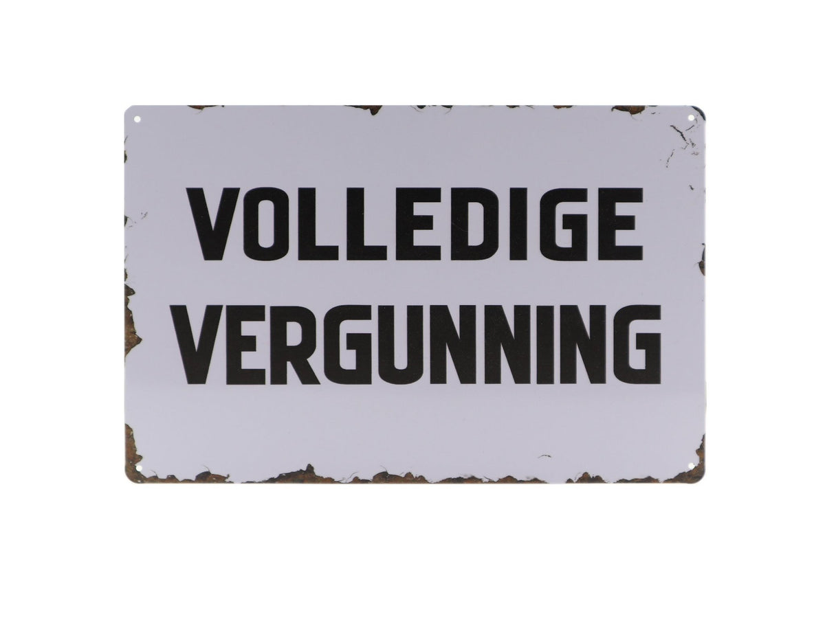 Vergunning Retro Wandbord 20x30