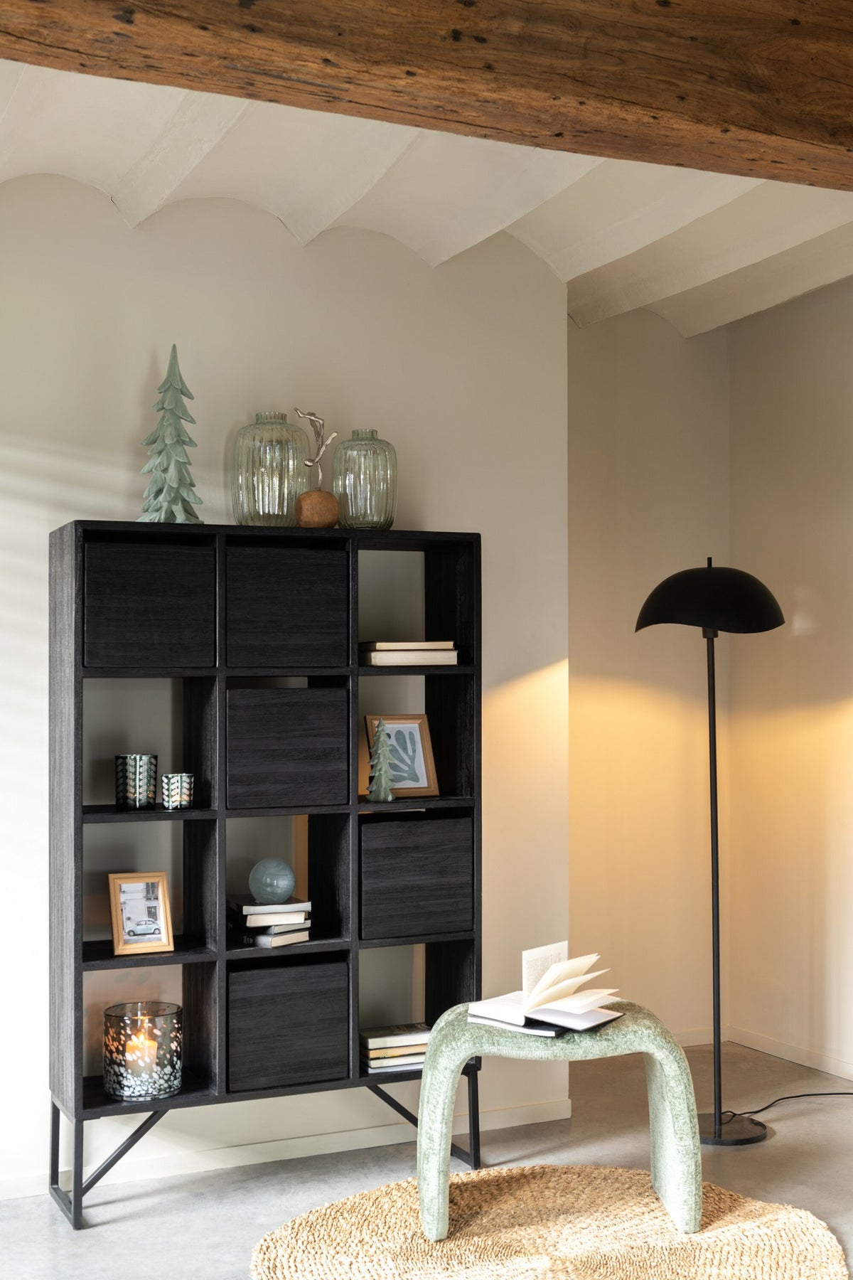 J-Line Kruk N Shape Textiel Muntgroen