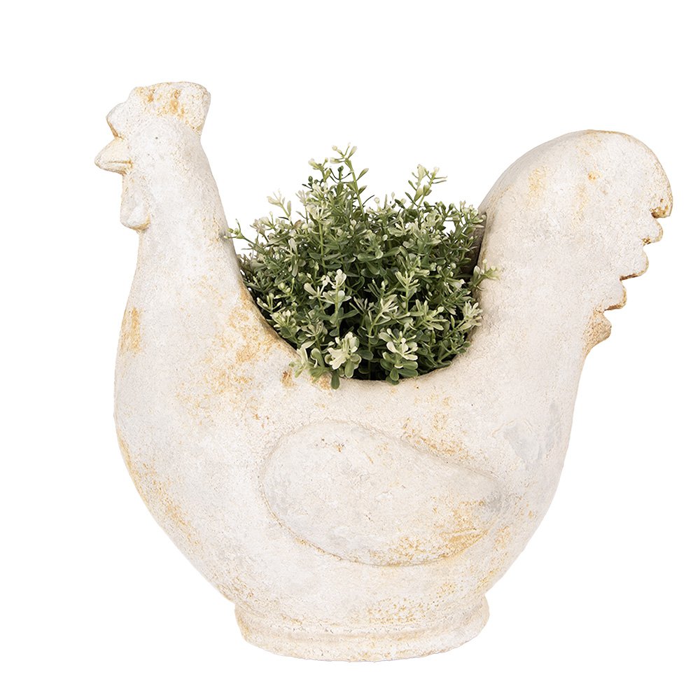 Bloempot Kip 36x18x35 cm Beige Keramisch materiaal