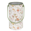 Decoratie Emmer Ø 19x27 cm Wit Metaal Bloemen