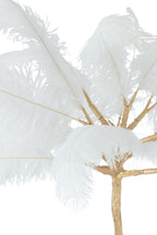 J-Line boom Pluimen - staal - goud/wit - large