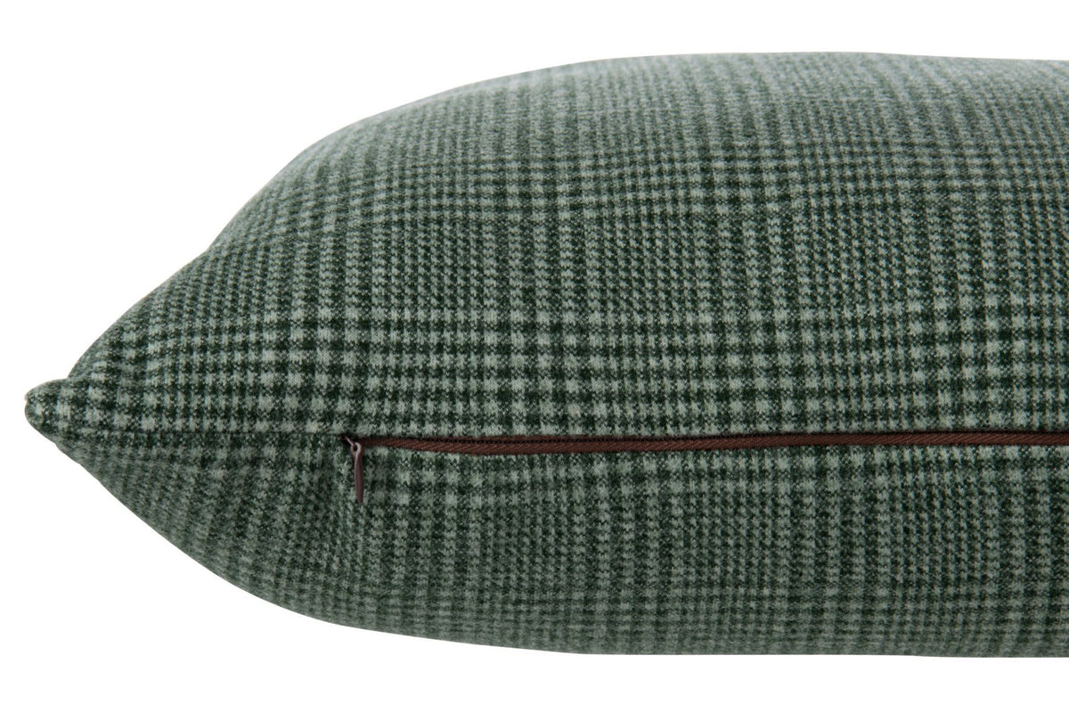 J-Line Kussen met ruitmotief - polyester - groen