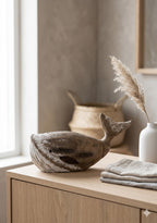 Decoratie Beeld Walvis 21 cm Bruin Wit Hout