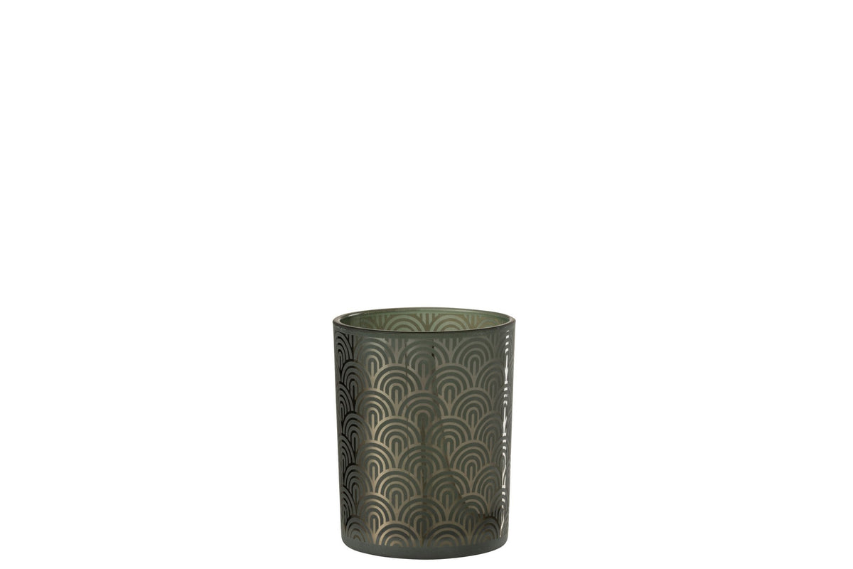 J-Line windlicht Boog - glas - groen - medium