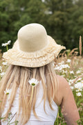 Hoed Beige Papierstro Zonnehoed