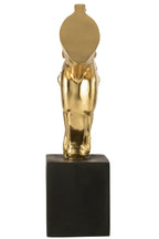 J-Line figuur Paard Op Voet Magnesiumoxide - goud/zwart - L