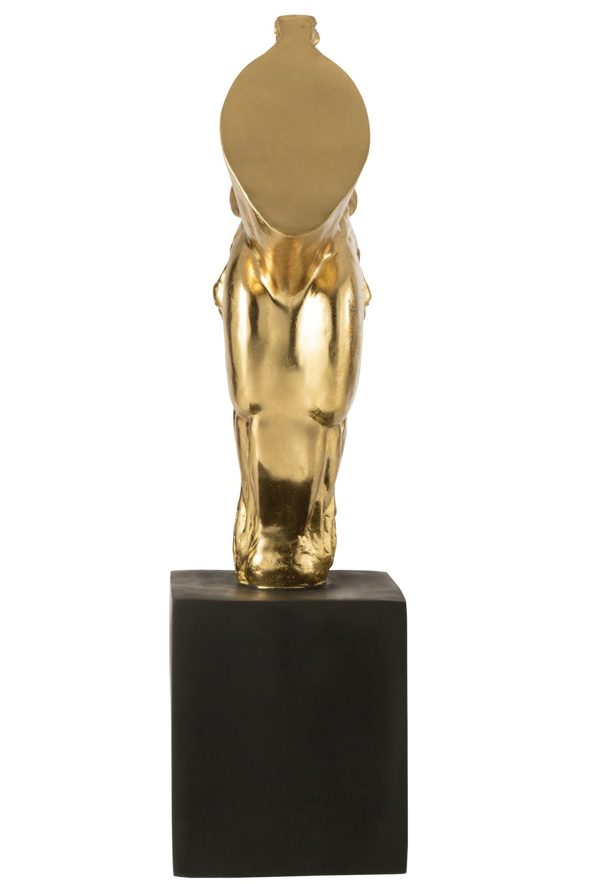 J-Line figuur Paard Op Voet Magnesiumoxide - goud/zwart - L