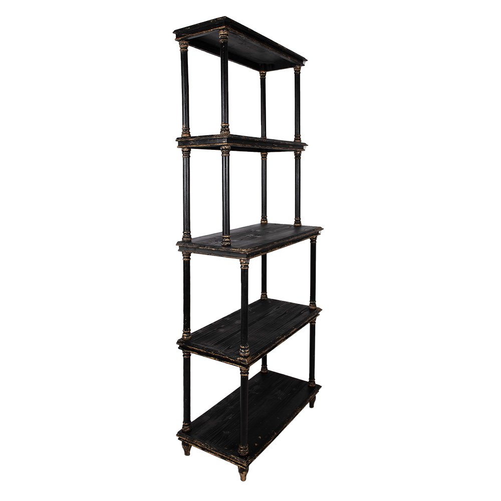 Boekenkast Zwart, Hout 80x40x210 cm