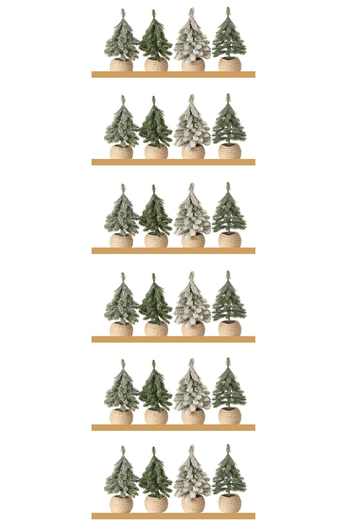 J-Line kerstboom in pot - polyethyleen - donkergroen/naturel