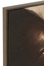 J-Line wanddecoratie Rechthoek Gaya - canvas - taupe/donkerbruin