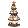 Kerstdecoratie Beeld Kerstboom Ø 22x43 cm Bruin Beige Keramisch materiaal