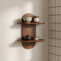 Bullnose mangohouten wandplank dubbel