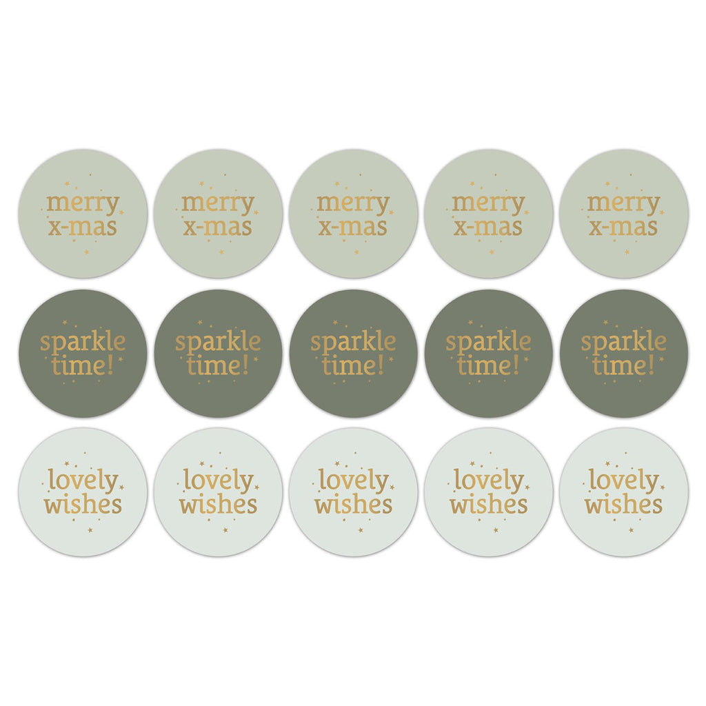 Xmas Text Mix '25 cadeaustickers op rol - 500 stuks
