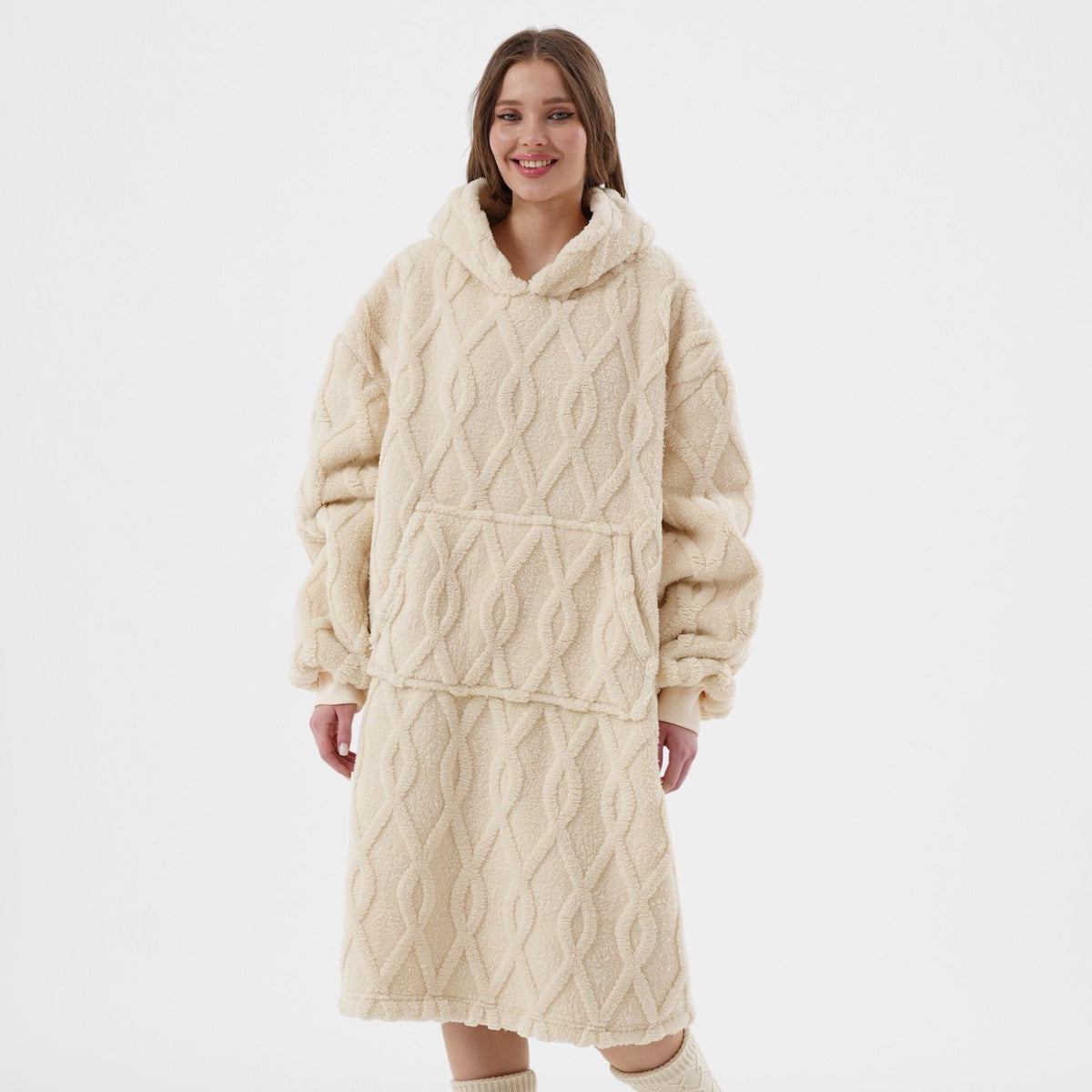 Textino Rosetta - hoodie 70x110 cm - Hoodiedeken - Volwassene - Bone White - Wit