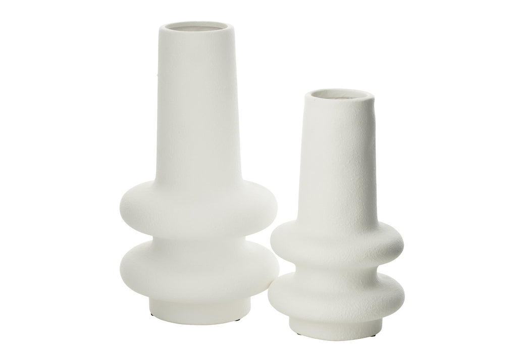 J -Line Vase Lyra - Cherry - White - smal - 32 cm hoog