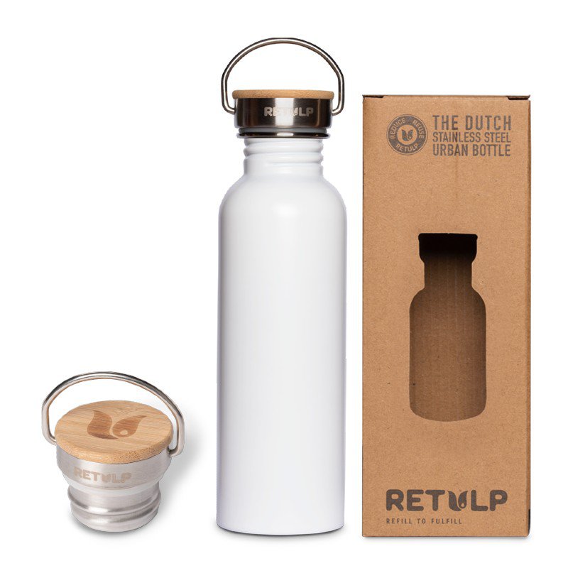 RVS Drinkfles Urban steel White 750 ml