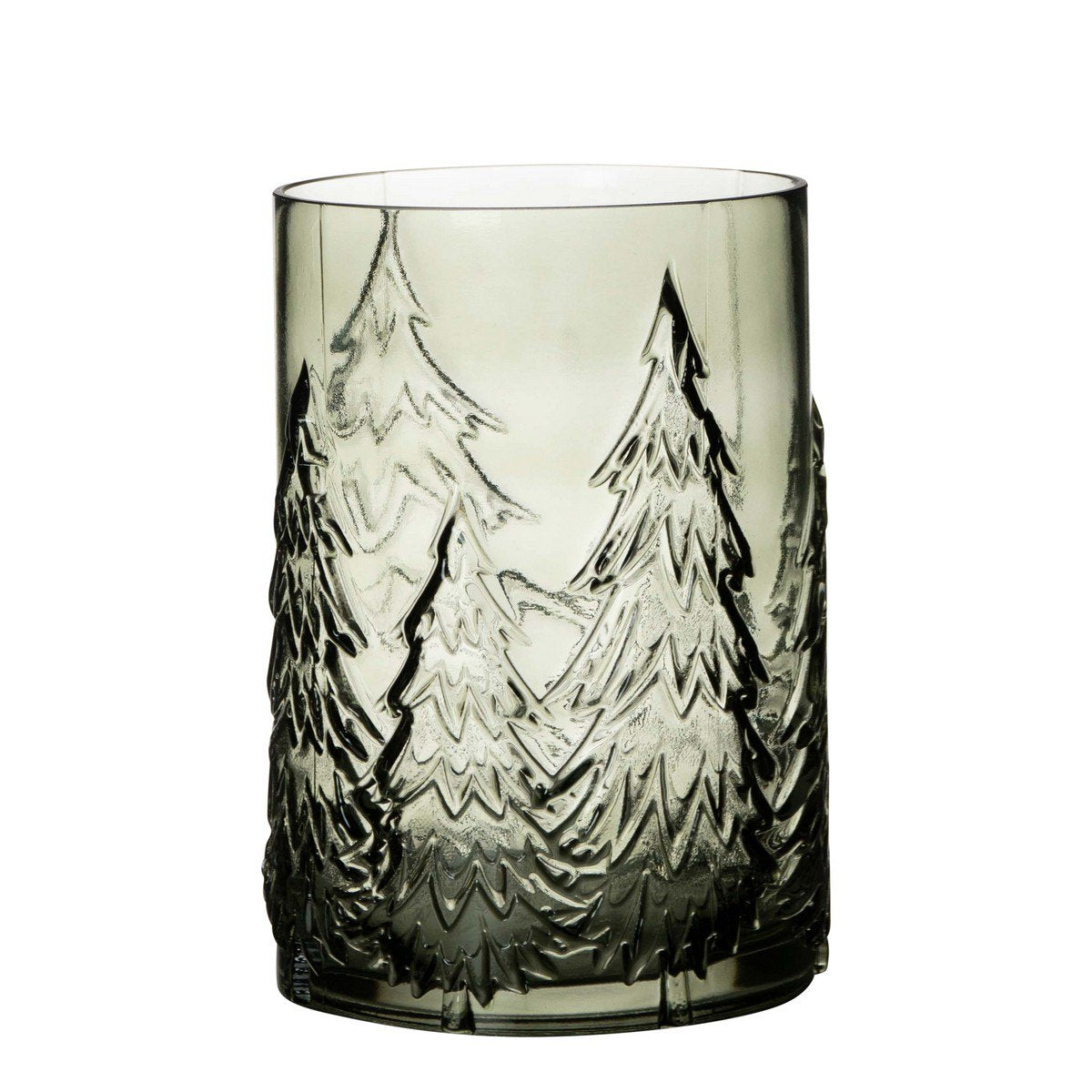 Cilinder met boommotief groen h22 d16cm