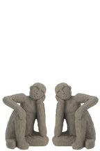 J-Line boekensteun Zittend - cement - grijs - large - 2 stuks