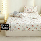 Laken | Wolkenkatoen, elastisch getailleerd | Kingsize, 72x78 inch, 3-delig