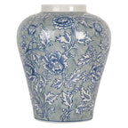 Vaas Ø 21x26 cm Blauw Keramiek Bloemen