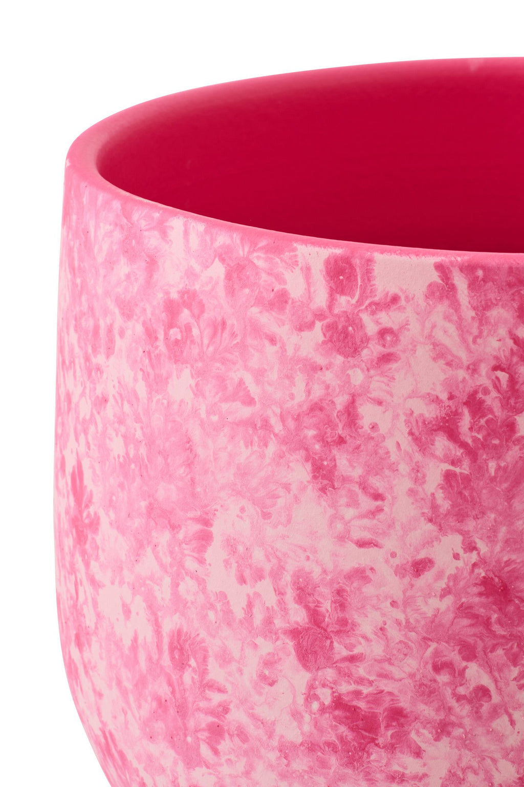 J-Line bloempot - keramiek - roze/wit - L